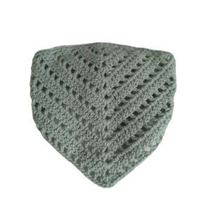 Handmade OS Crochet Sage Green Lightweight Adjustable Acrylic Triangle Bandana